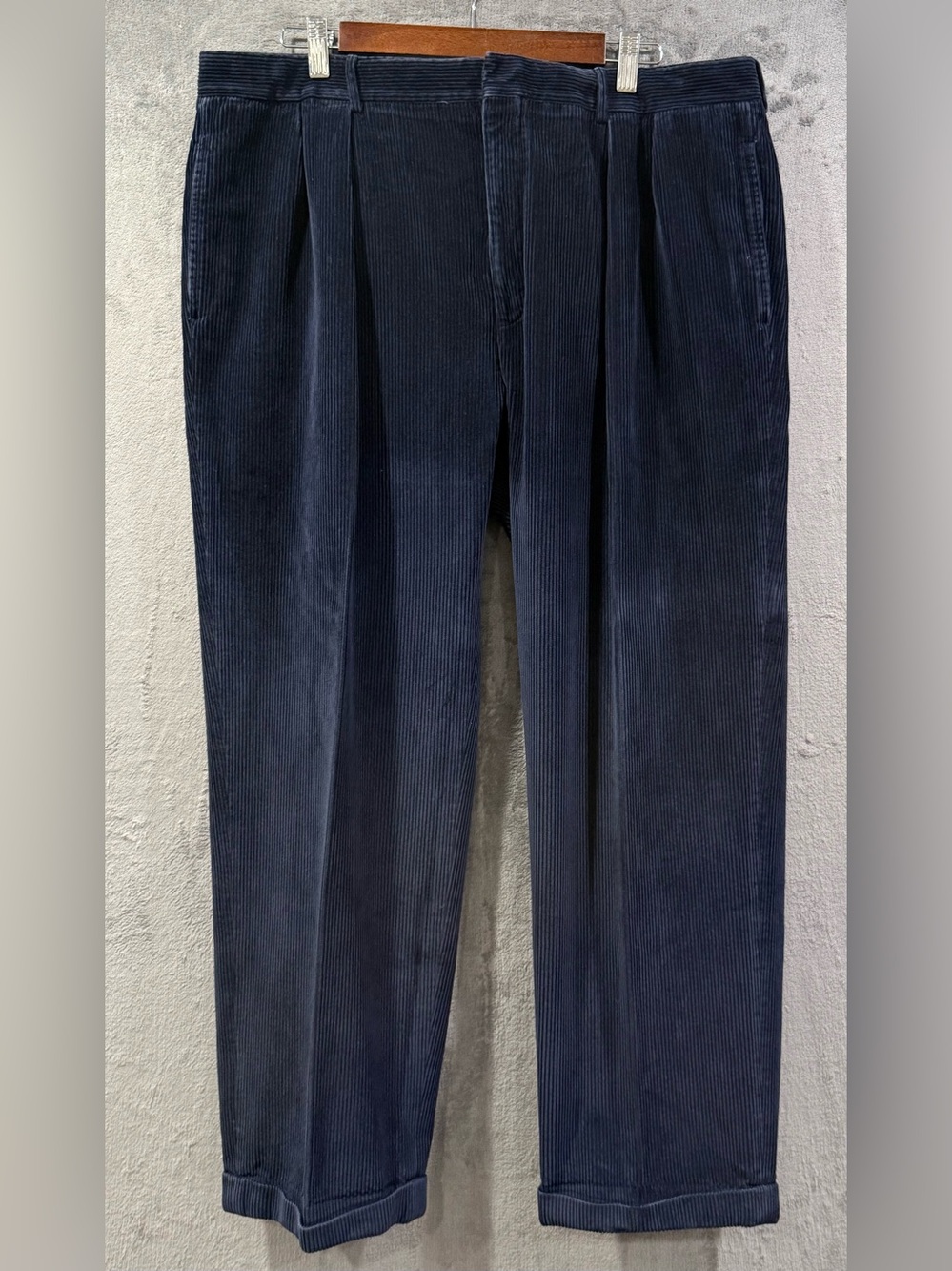 Polo Ralph Lauren Vintage Navy Blue Corduroy Pants Mens Size 40 Made in Italy